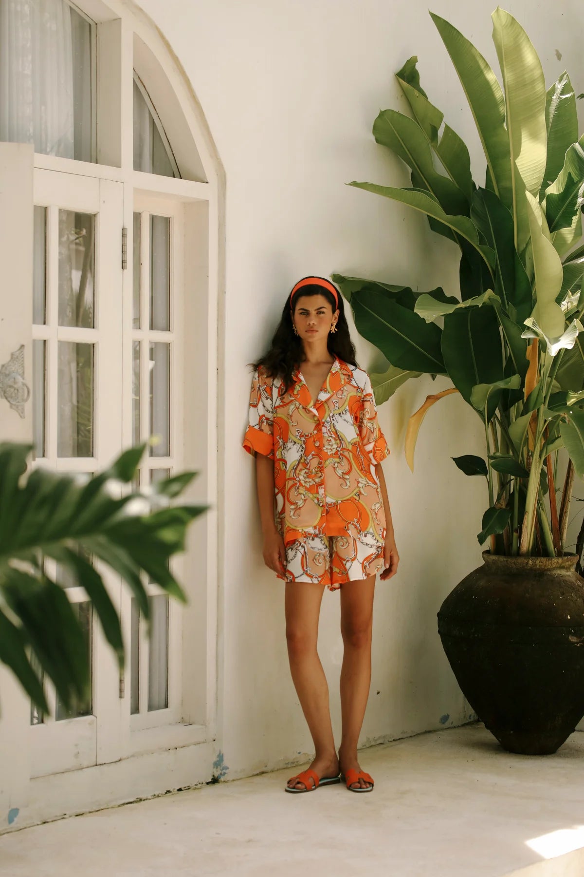 Aurelie Orange Şort Takım