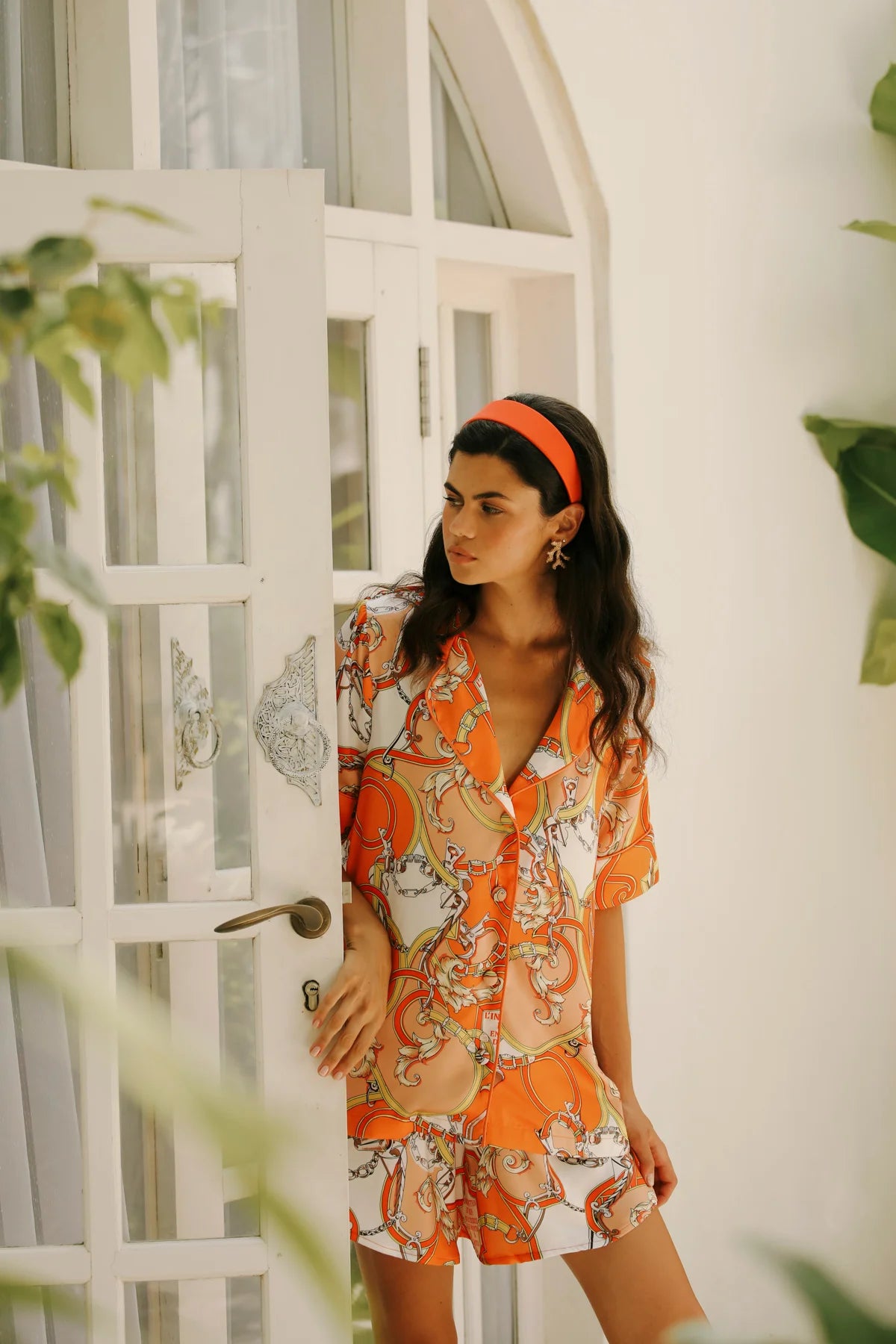 Aurelie Orange Şort Takım