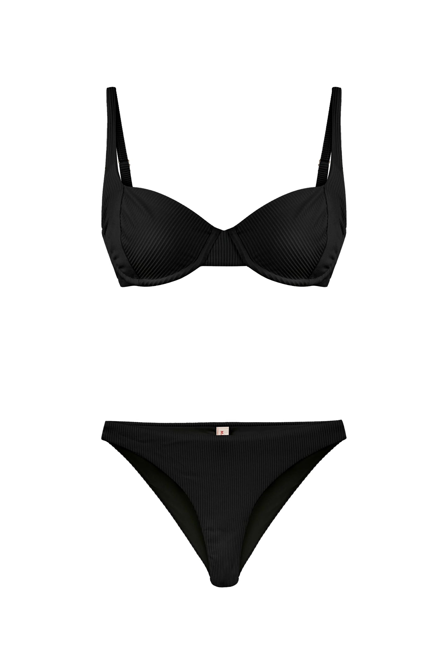 Jane Rib Black Bikini