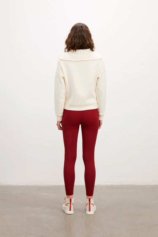 Half Zipper Ivory Sweatshirt