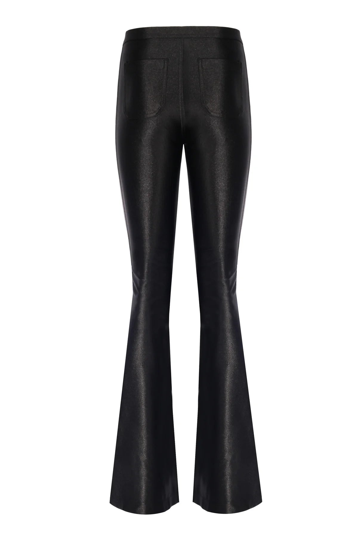 Sophie Black Shiny Flared Pants