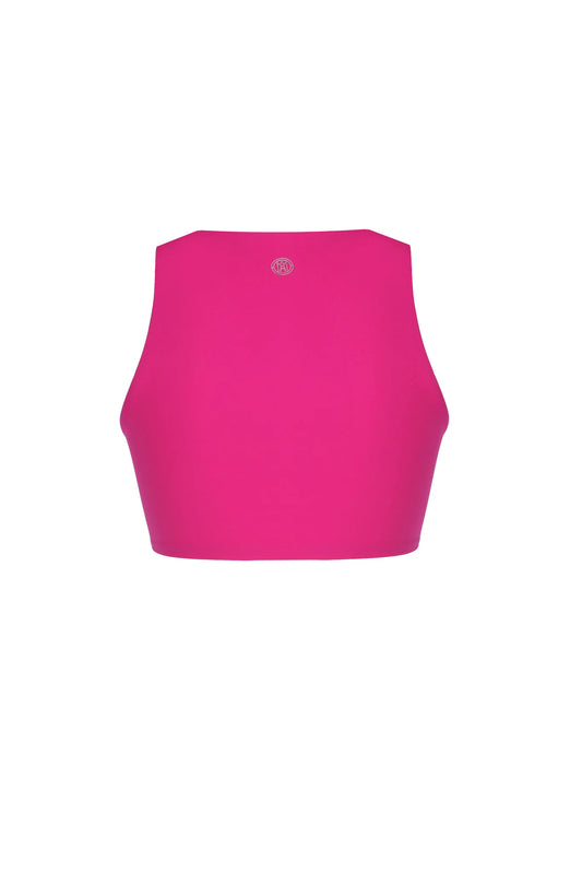High Neck Pink Sports Bra
