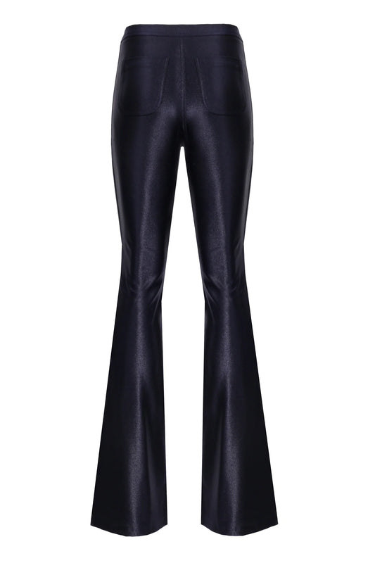 Sophie Navy Blue Shiny Flared Pants