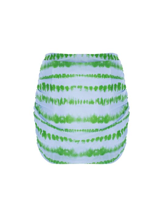 Mavi Bloklu Mini Etek