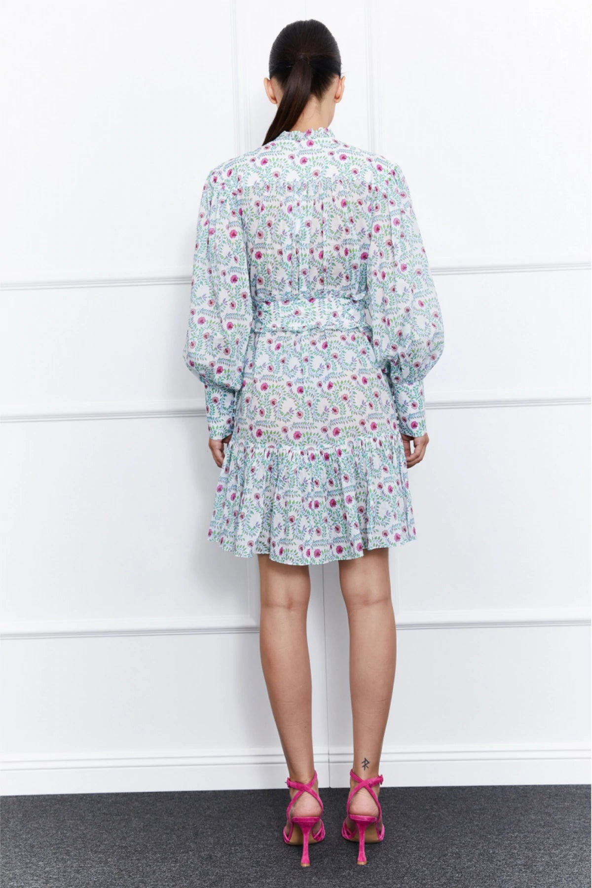 Jasmine Mini Dress (White/Pink)