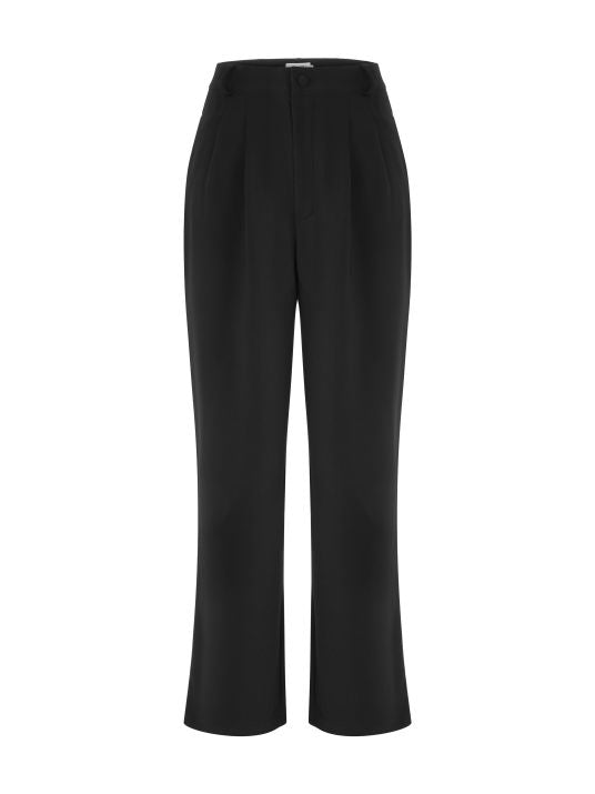 Geniş Paça Siyah Krep Pantolon