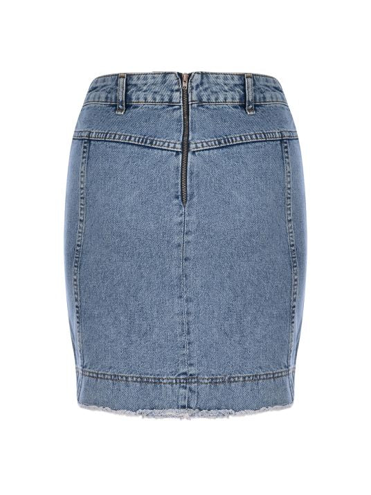 Cepli Buz Mavi Denim Etek