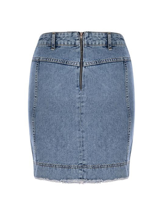 Cepli Buz Mavi Denim Etek