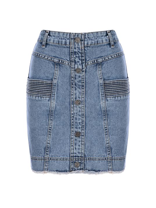 Cepli Buz Mavi Denim Etek