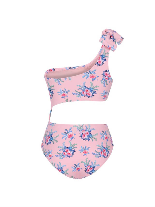 JUNE Tek Omuz Dekolteli Mayo (Pembe Güllü)