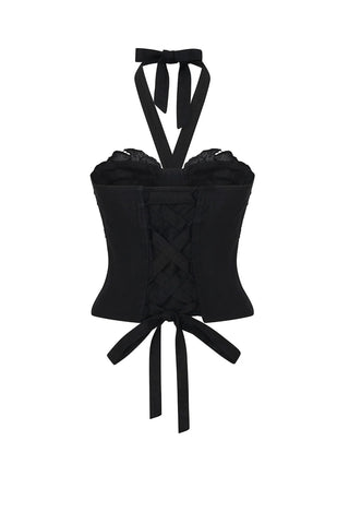 Bloom Embellish Detail Nero Corsette