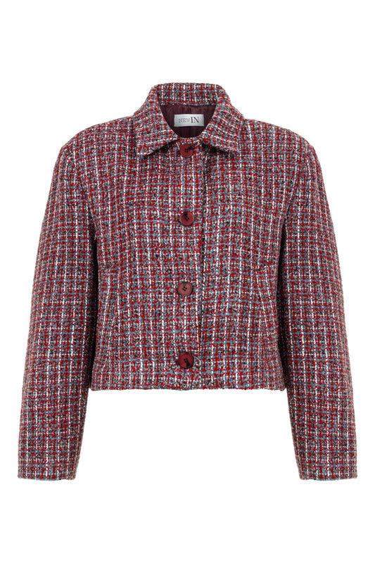 Kırmızı Desenli Tüvit Ceket