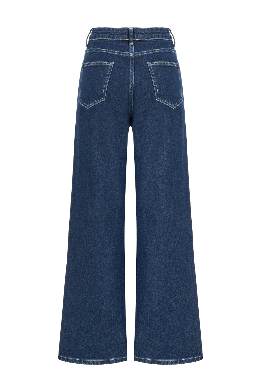 Taş İşlemeli Denim Pantolon