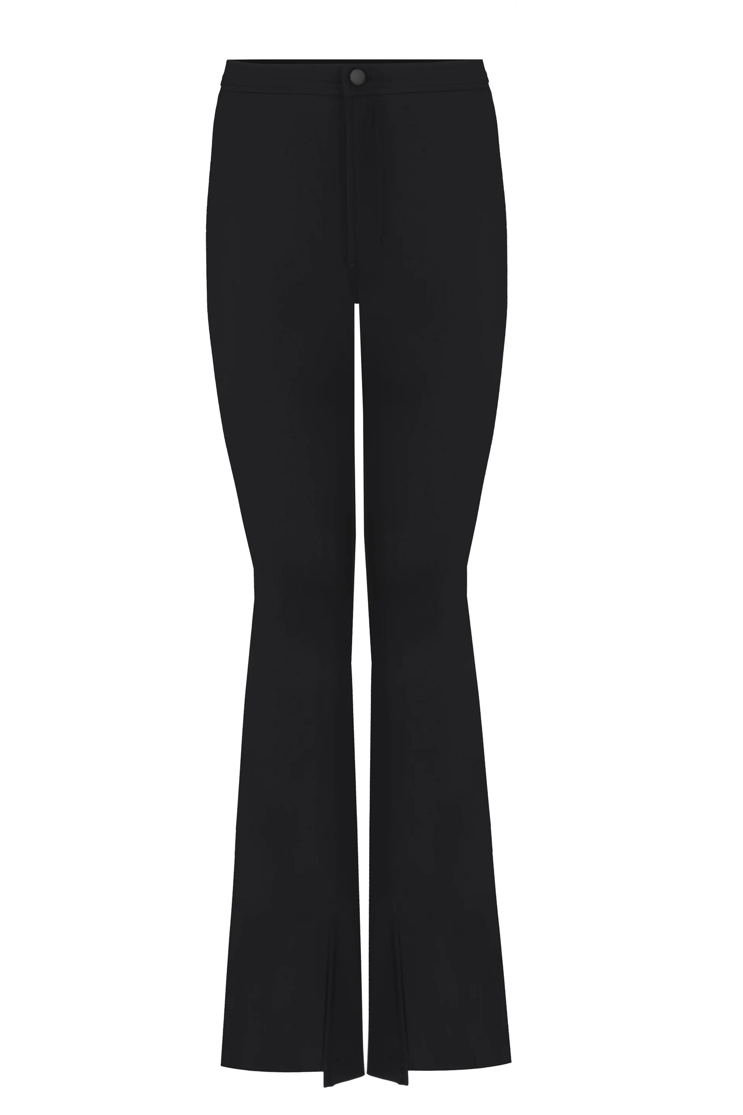 Black Matt Split Flare Pants