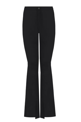 Black Matt Split Flare Pants