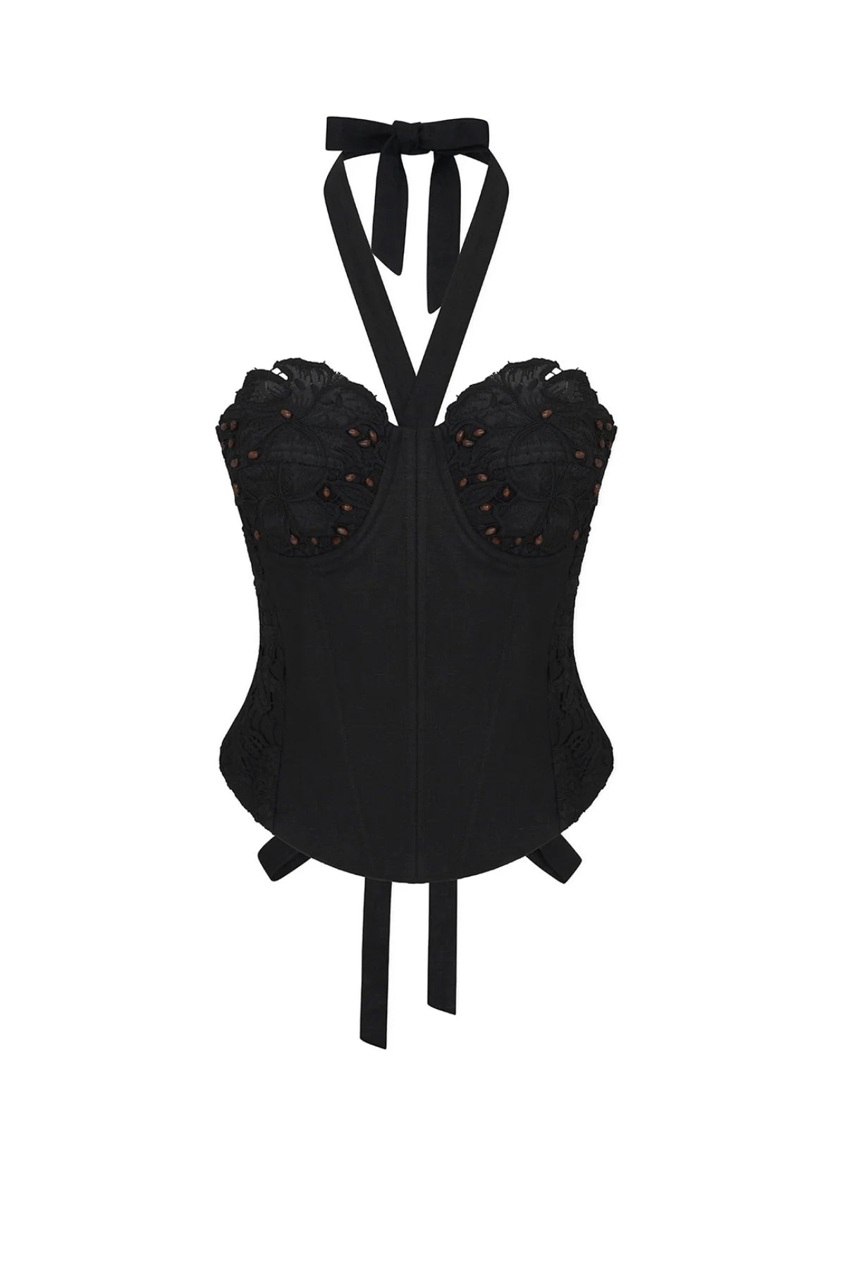 Bloom Embellish Detail Nero Corsette