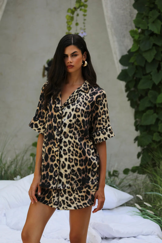 Leopard Şort Takım