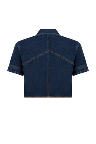 Gold Düğmeli Lacivert Denim Ceket
