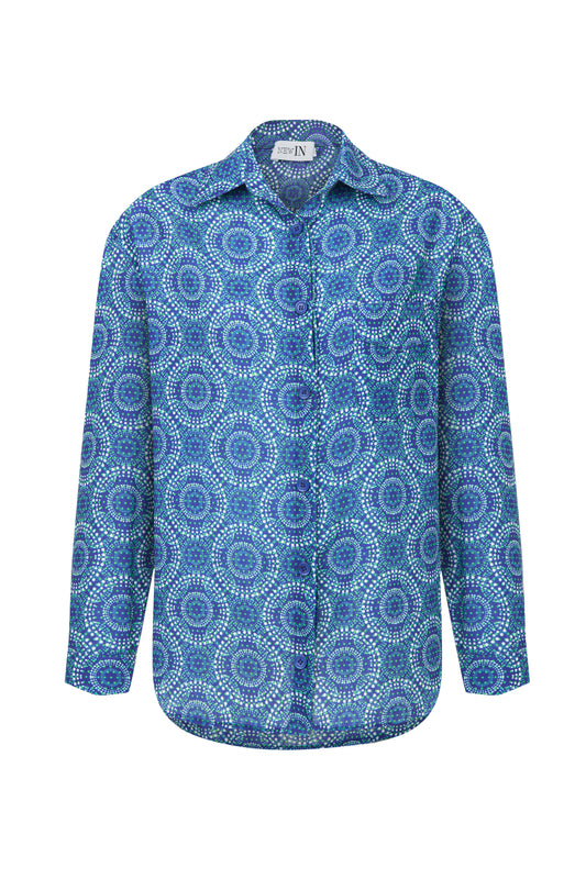 Mavi Desenli Gömlek