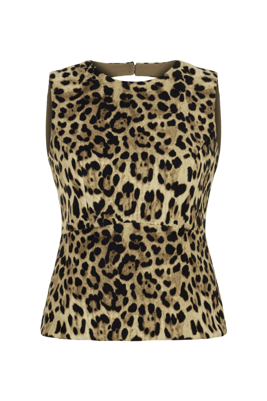Sırt Dekolteli Leopar Bluz