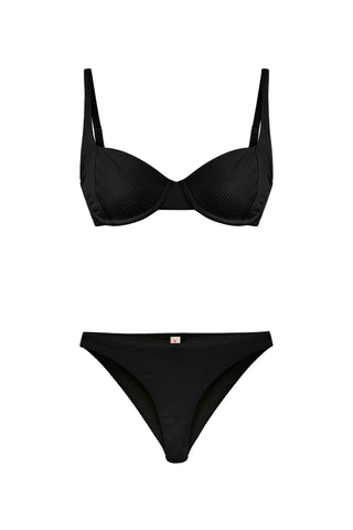 Jane Rib Black Bikini