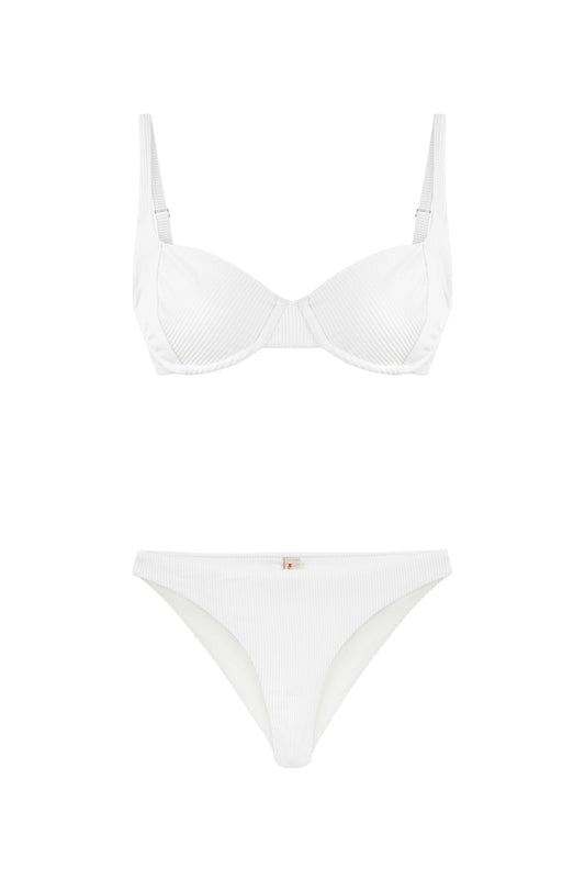 Jane Rib White Bikini