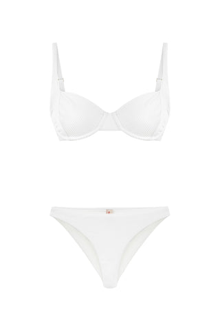 Jane Rib White Bikini