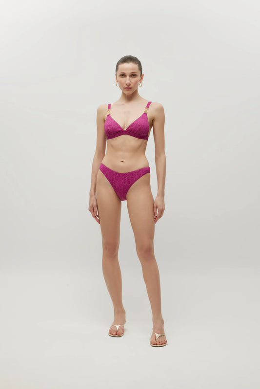 Camille Pink Shiny Rib Bikini