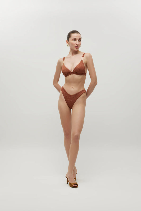 Camille Brown Shiny Rib Bikini
