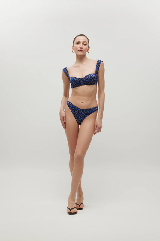 Sylvie Blue Leopard Textured Bikini