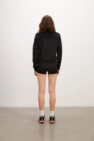 Half Zipper Black Sweatshirt