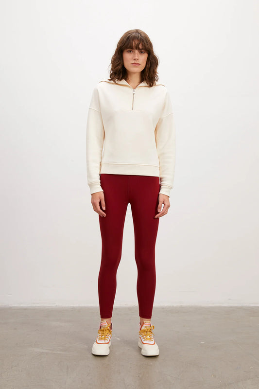Half Zipper Ivory Sweatshirt