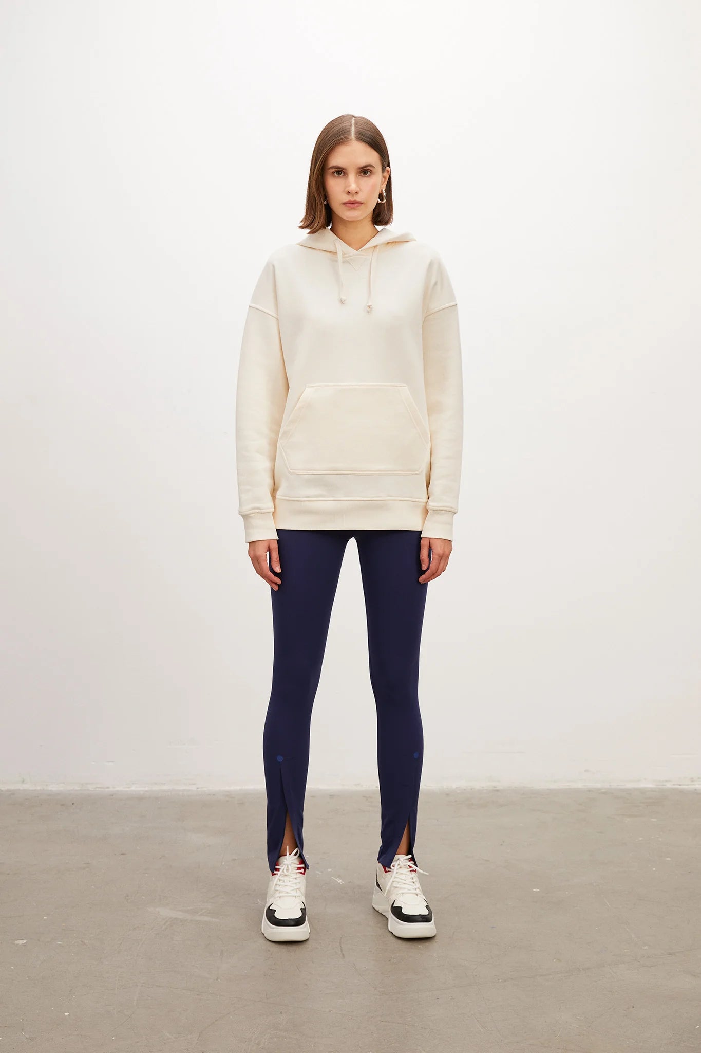 Zipper Ankle Shaper Navy Blue Matt Leggings