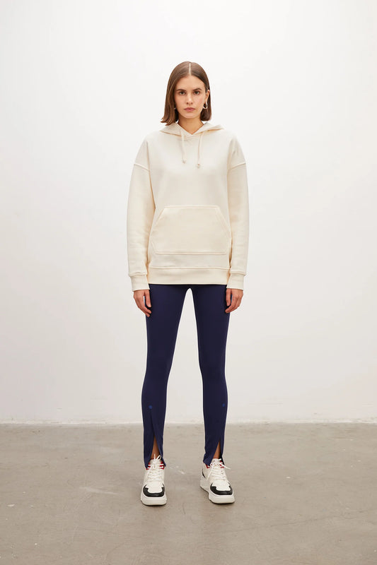 Zipper Ankle Shaper Navy Blue Matt Leggings