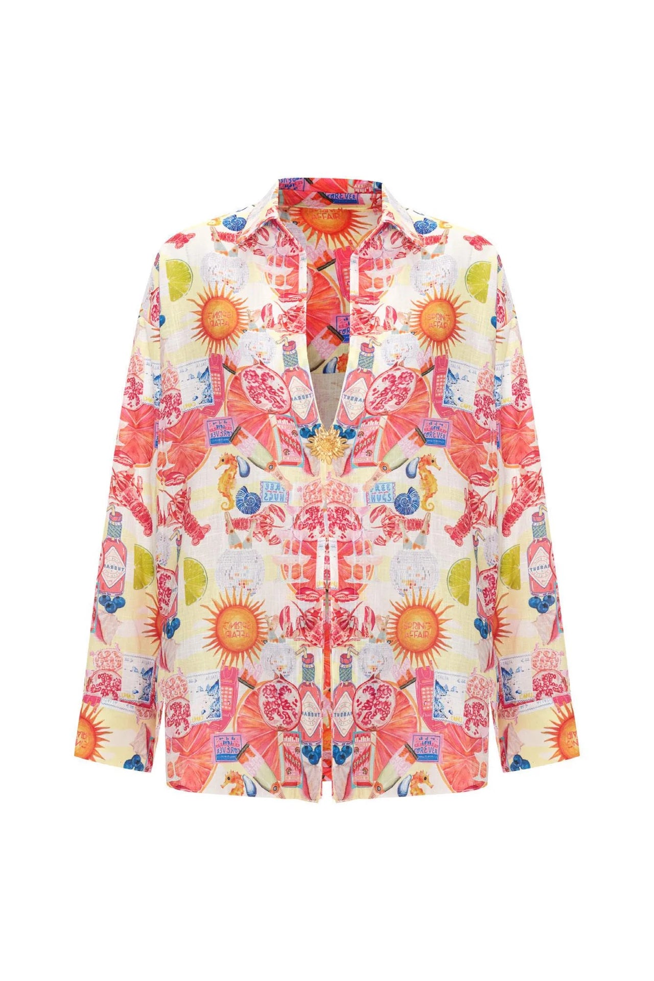 CAMPARI Print Spring Flower Detailed Shirt