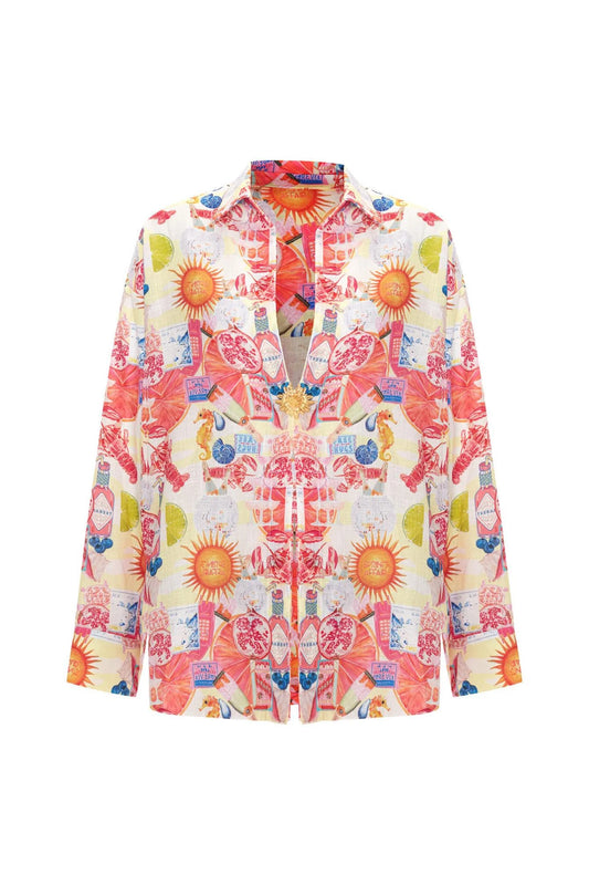 CAMPARI Print Spring Flower Detailed Shirt