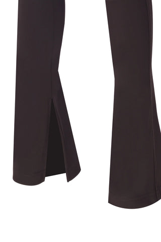 Black Matt Split Flare Pants