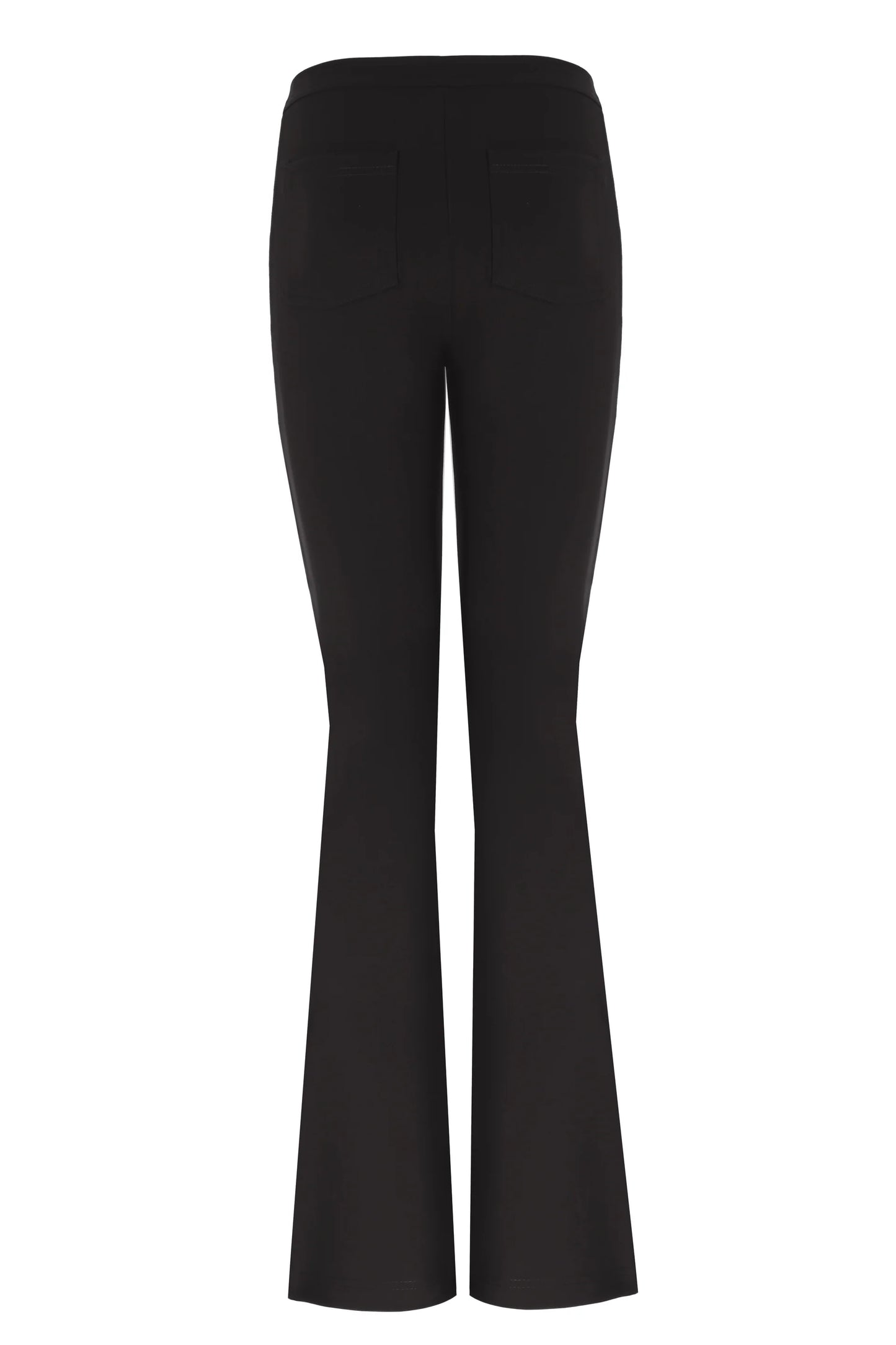 Black Matt Split Flare Pants