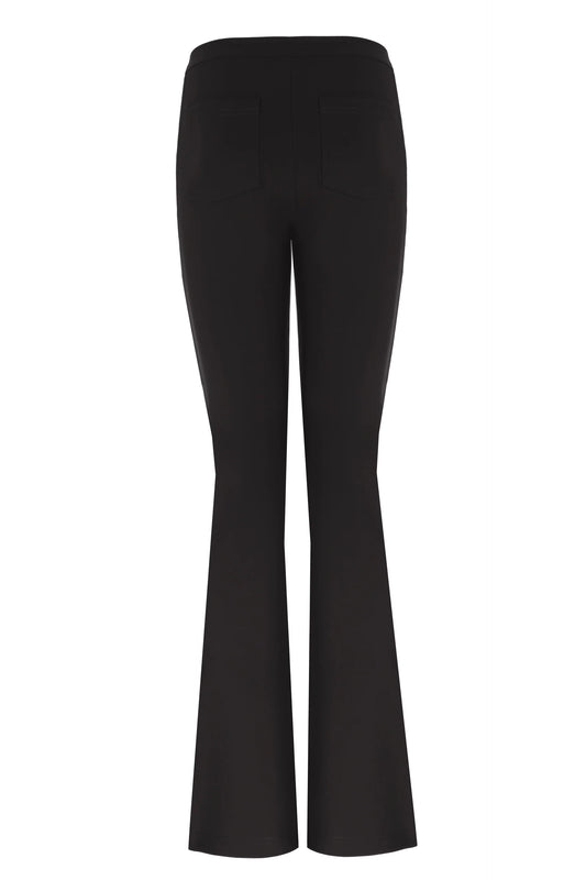 Black Matt Split Flare Pants