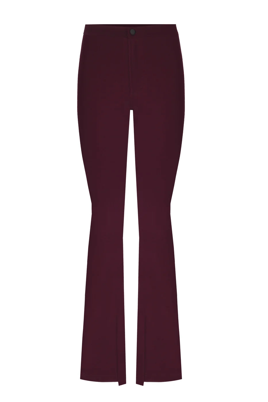 Burgundy Matt Split Flare Pants