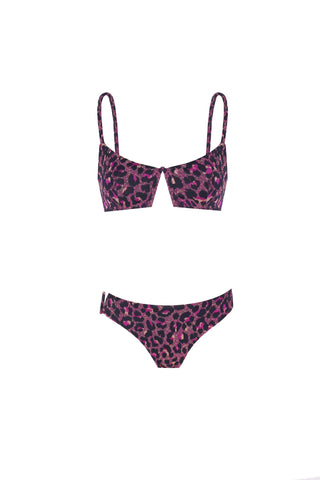 Pauline Pink Leopard Textured Bikini