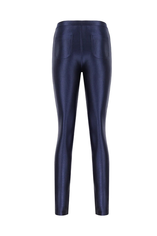 Cecile Navy Blue Shiny Pants