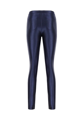 Cecile Navy Blue Shiny Pants