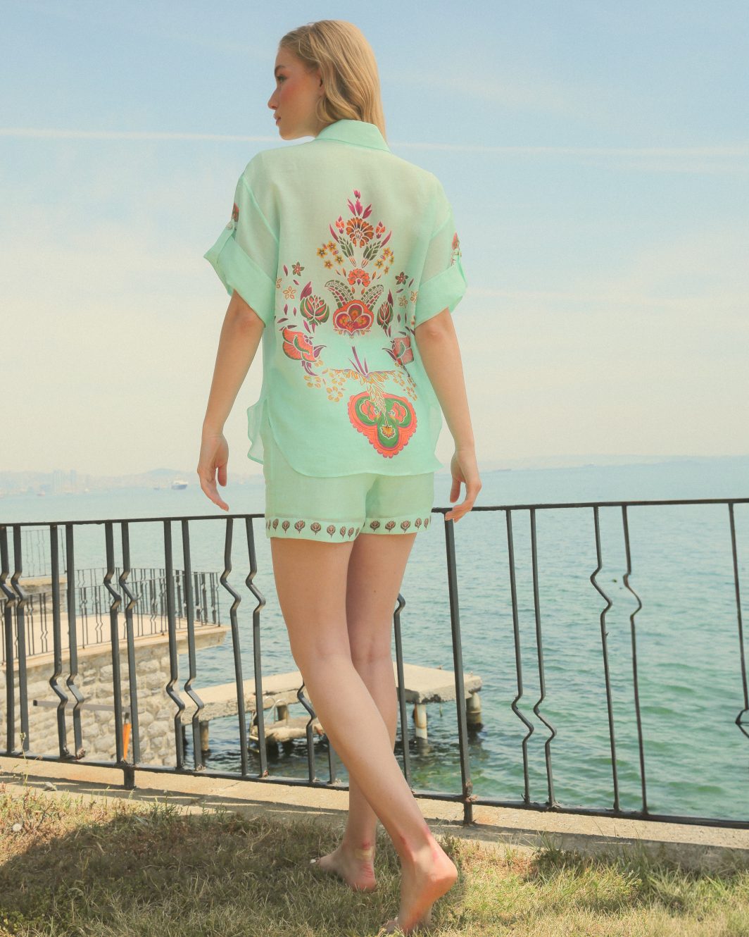 Mint Blossom Shirt&Shorts