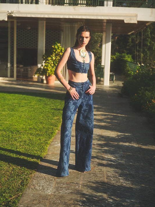 BLOSSOM DENIM BUSTIER
