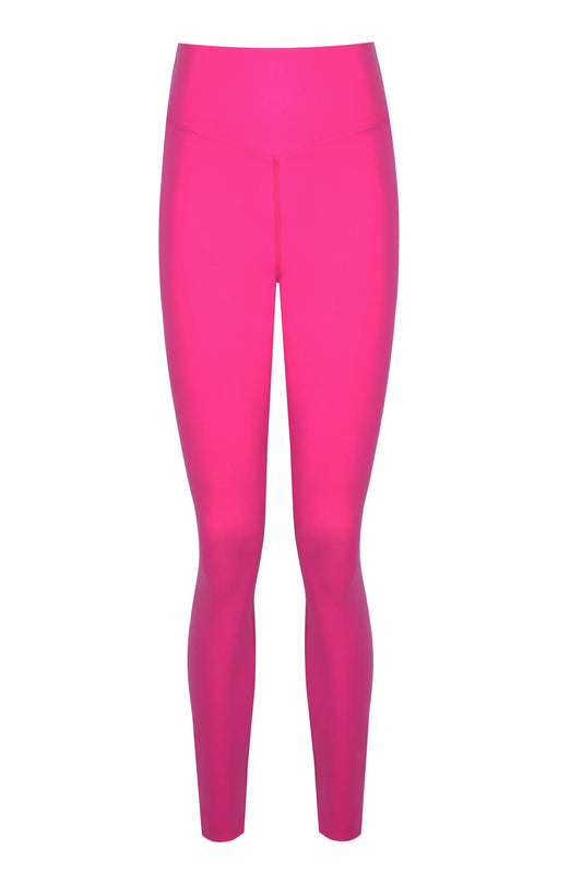 High Waist Basic Pink Matt Fitness Leggings