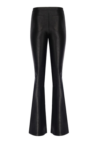 Sophie Black Shiny Flared Pants