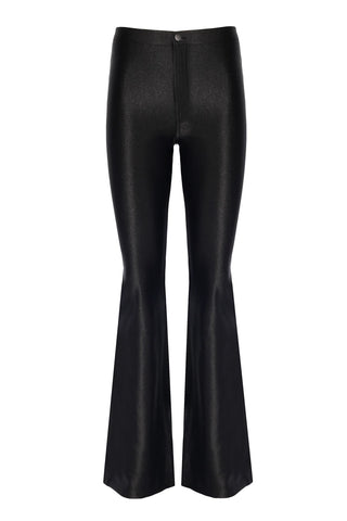 Sophie Black Shiny Flared Pants