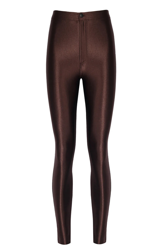 Cecile Brown Shiny Pants