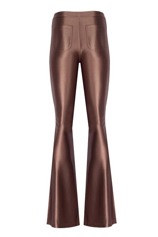 Sophie Taupe Shiny Flared Pants